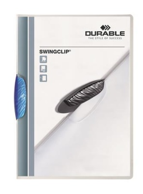 Gyorsfűző, klipes, A4, DURABLE "Swingclip® 30", kék