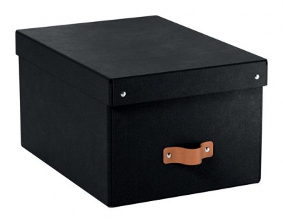 Tárolódoboz, M méret, LEITZ "Puro", fekete