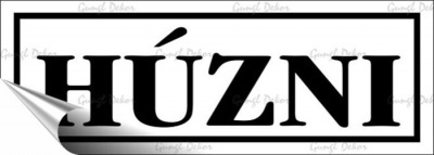 Információs matrica, 14x5 cm, "Húzni", fehér