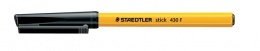 Golyóstoll, 0,3 mm, kupakos, STAEDTLER "Stick 430 F", fekete